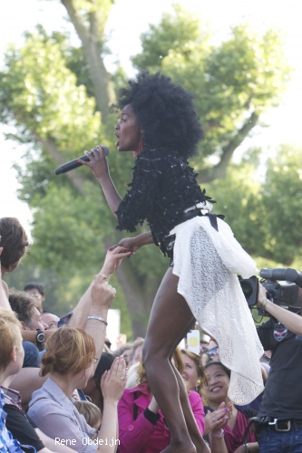 Noisettes op Parkpop 2013 foto