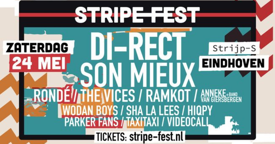 Winnen: 3x2 tickets voor STRIPE-FEST in Eindhoven met o.a. Di-Rect, RONDÉ en Son Mieux