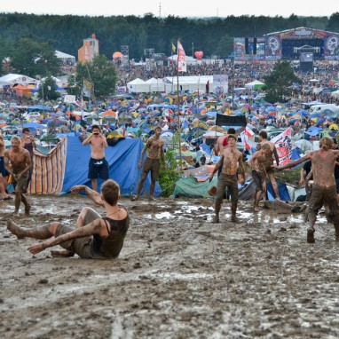 Regen publiek festival weer