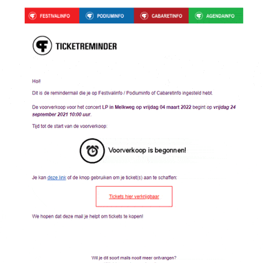 Ticketreminder nieuw