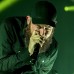 in flames