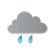 zwaar bewolkt en af en toe regen