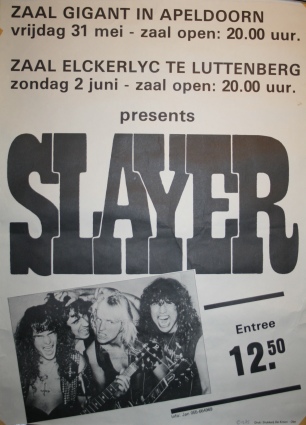 Slayer Vera gebruiker foto - poster concert slayer 1985
