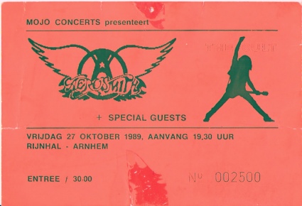 Aerosmith Rijnhal gebruiker foto - Ticket The Cult Rijnhal 1989